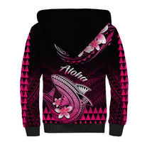 Hawaii Sherpa Hoodie Polynesian Shark with Kakau Pink Version LT01 - Polynesian Pride