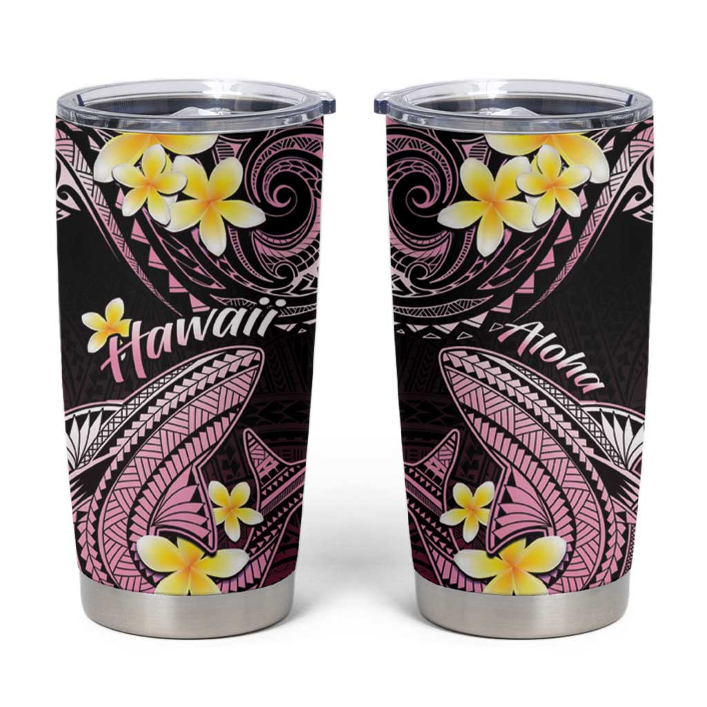 Hawaii Tumbler Cup Polynesian Shark with Kakau Pink Version