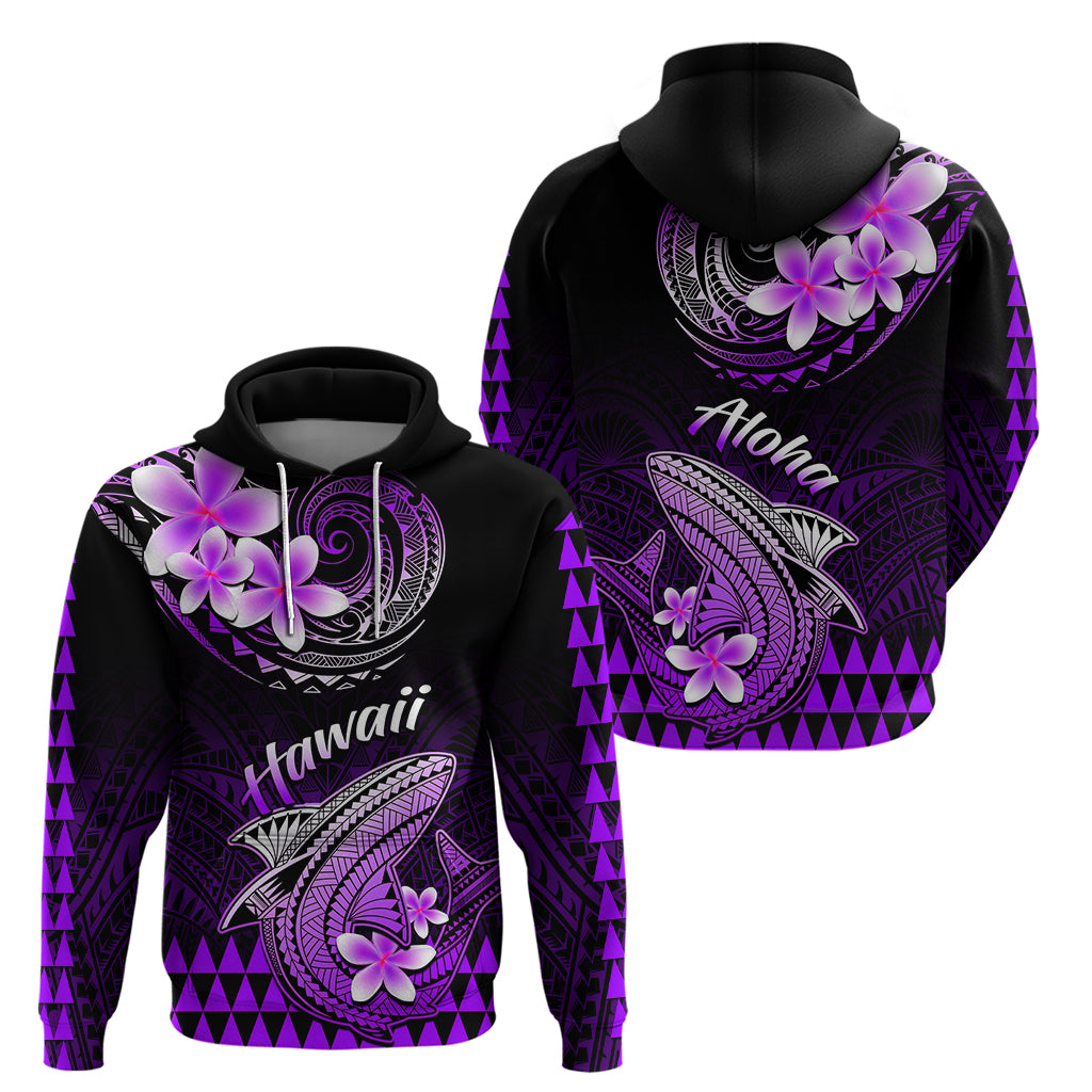 Hawaii Hoodie Polynesian Shark with Kakau Purple Version LT01 - Polynesian Pride