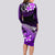 Hawaii Long Sleeve Bodycon Dress Polynesian Shark with Kakau Purple Version LT01 - Polynesian Pride