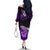 Hawaii Off The Shoulder Long Sleeve Dress Polynesian Shark with Kakau Purple Version LT01 - Polynesian Pride