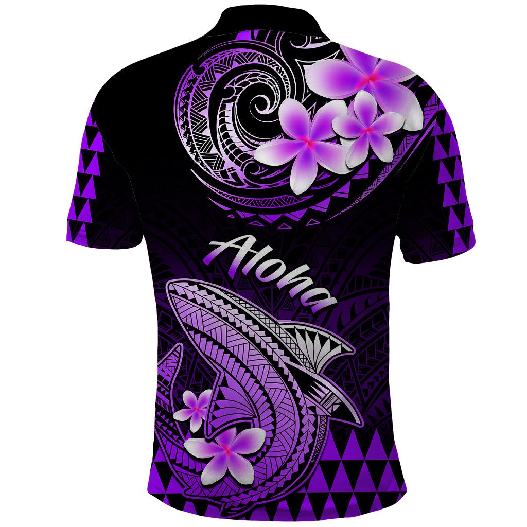 Hawaii Polo Shirt Polynesian Shark with Kakau Purple Version LT01 - Polynesian Pride