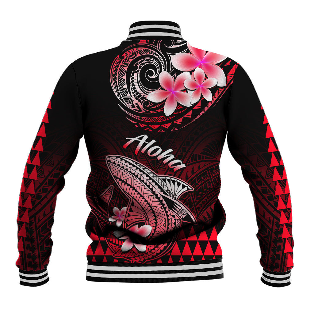 Hawaii Baseball Jacket Polynesian Shark with Kakau Red Version LT01 - Polynesian Pride