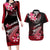 Hawaii Couples Matching Long Sleeve Bodycon Dress and Hawaiian Shirt Polynesian Shark with Kakau Red Version LT01 Red - Polynesian Pride