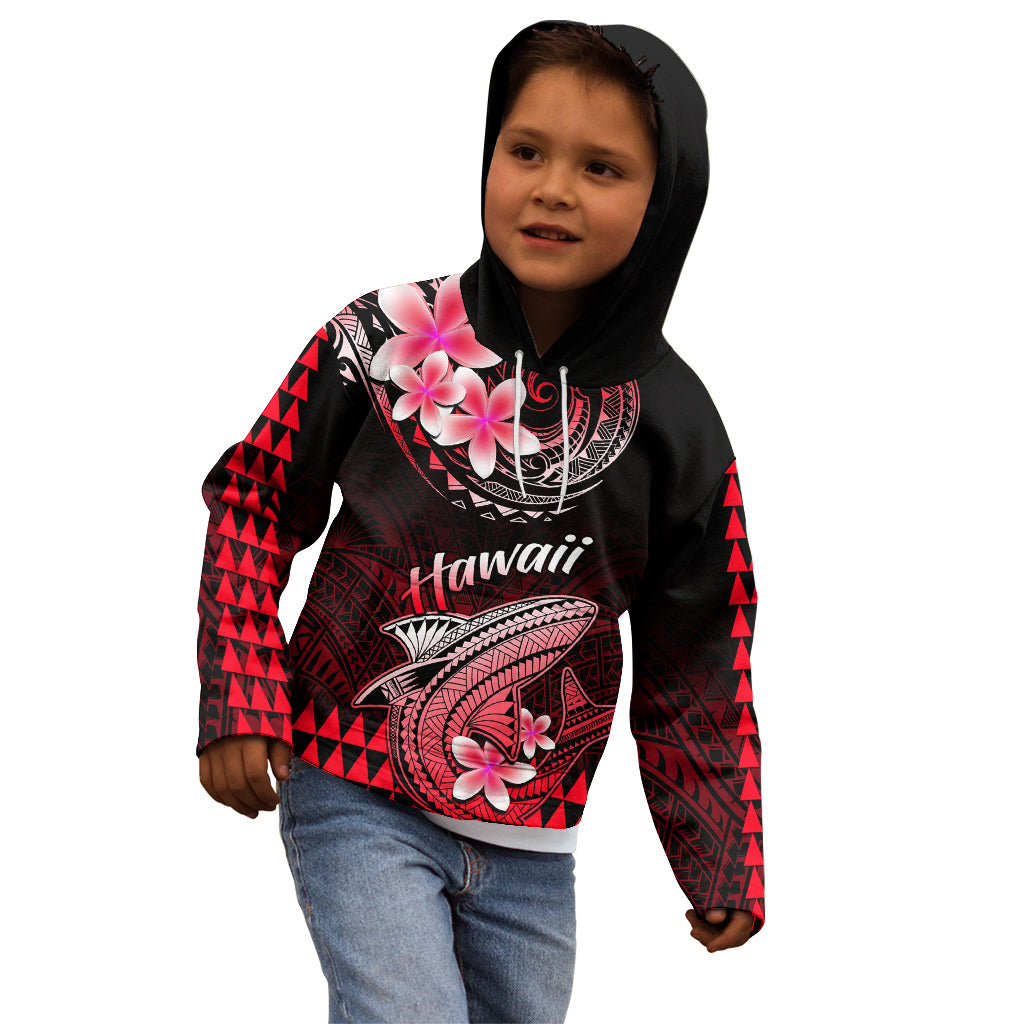 Hawaii Kid Hoodie Polynesian Shark with Kakau Red Version LT01 - Polynesian Pride