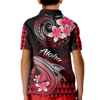 Hawaii Kid Polo Shirt Polynesian Shark with Kakau Red Version LT01 - Polynesian Pride