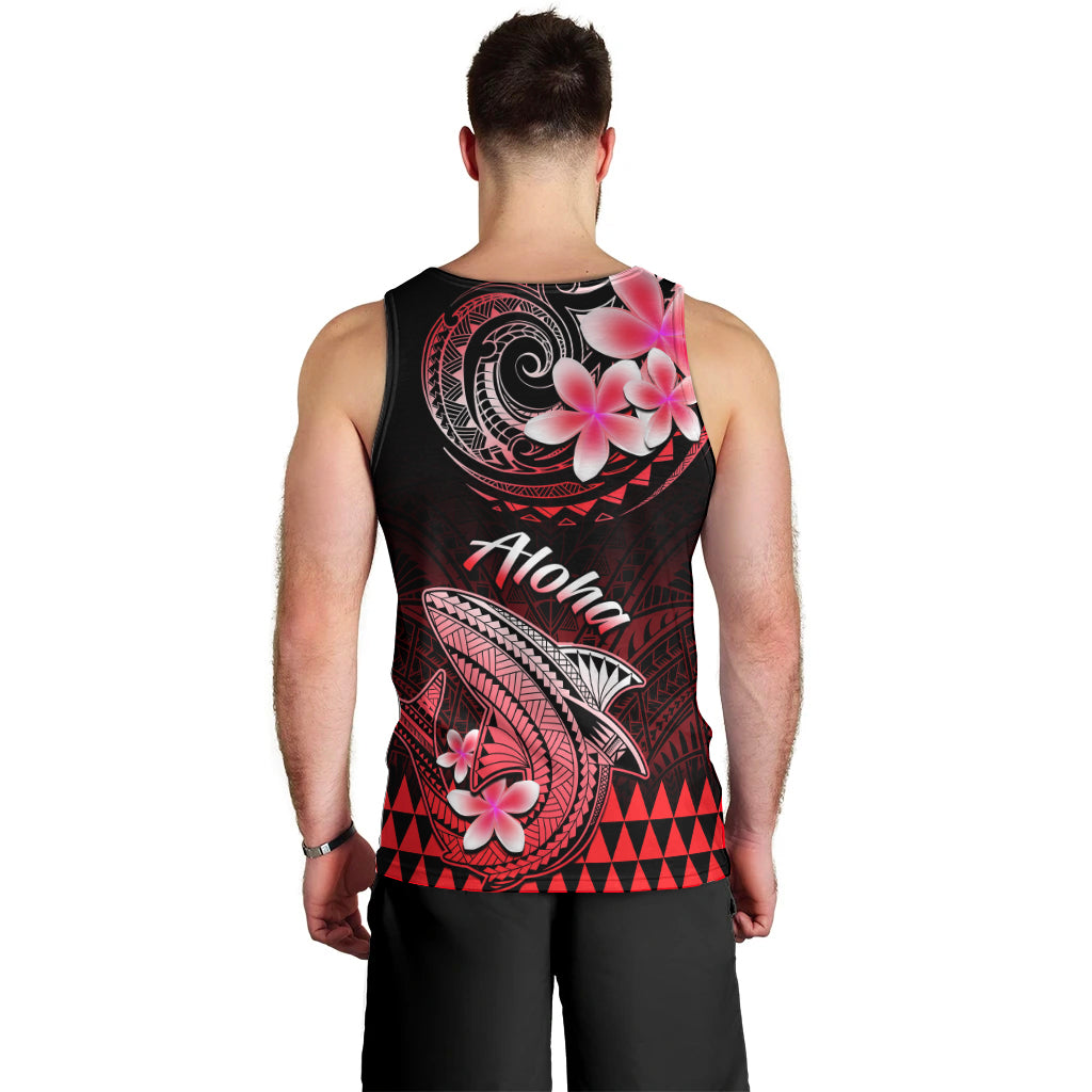 Hawaii Men Tank Top Polynesian Shark with Kakau Red Version LT01 - Polynesian Pride