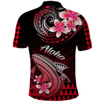 Hawaii Polo Shirt Polynesian Shark with Kakau Red Version LT01 - Polynesian Pride