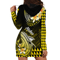 Hawaii Hoodie Dress Polynesian Shark with Kakau Yellow Version LT01 - Polynesian Pride