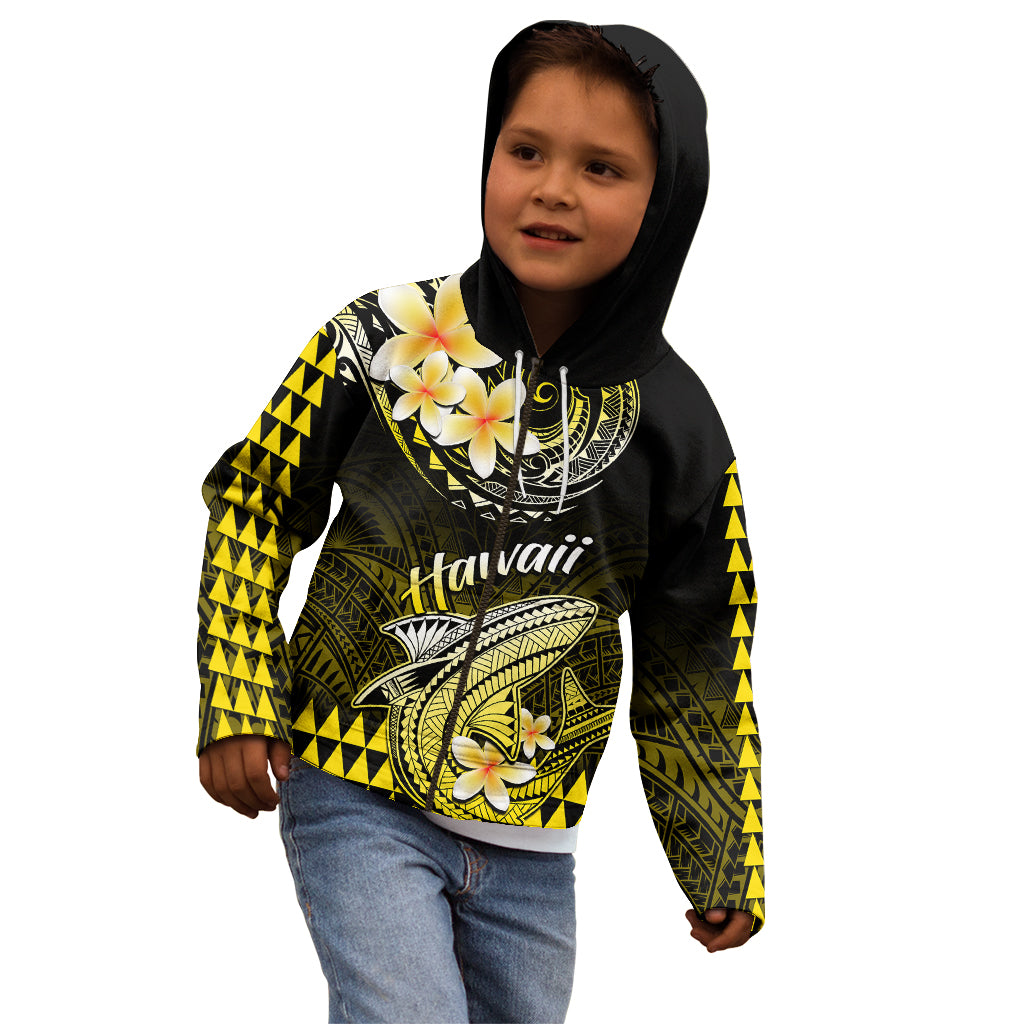 Hawaii Kid Hoodie Polynesian Shark with Kakau Yellow Version LT01 - Polynesian Pride
