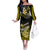 Hawaii Off The Shoulder Long Sleeve Dress Polynesian Shark with Kakau Yellow Version LT01 Women Yellow - Polynesian Pride