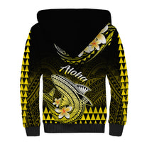 Hawaii Sherpa Hoodie Polynesian Shark with Kakau Yellow Version LT01 - Polynesian Pride