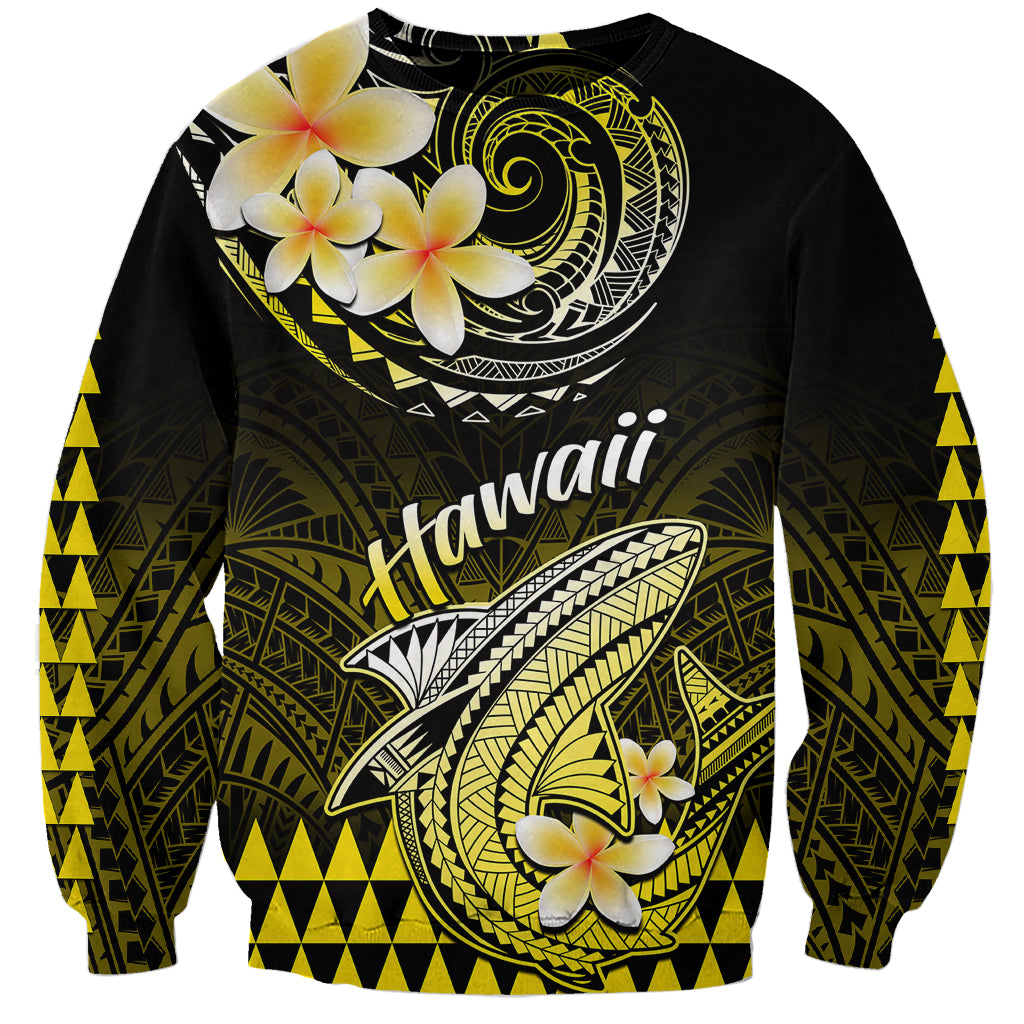 Hawaii Sweatshirt Polynesian Shark with Kakau Yellow Version LT01 Unisex Yellow - Polynesian Pride