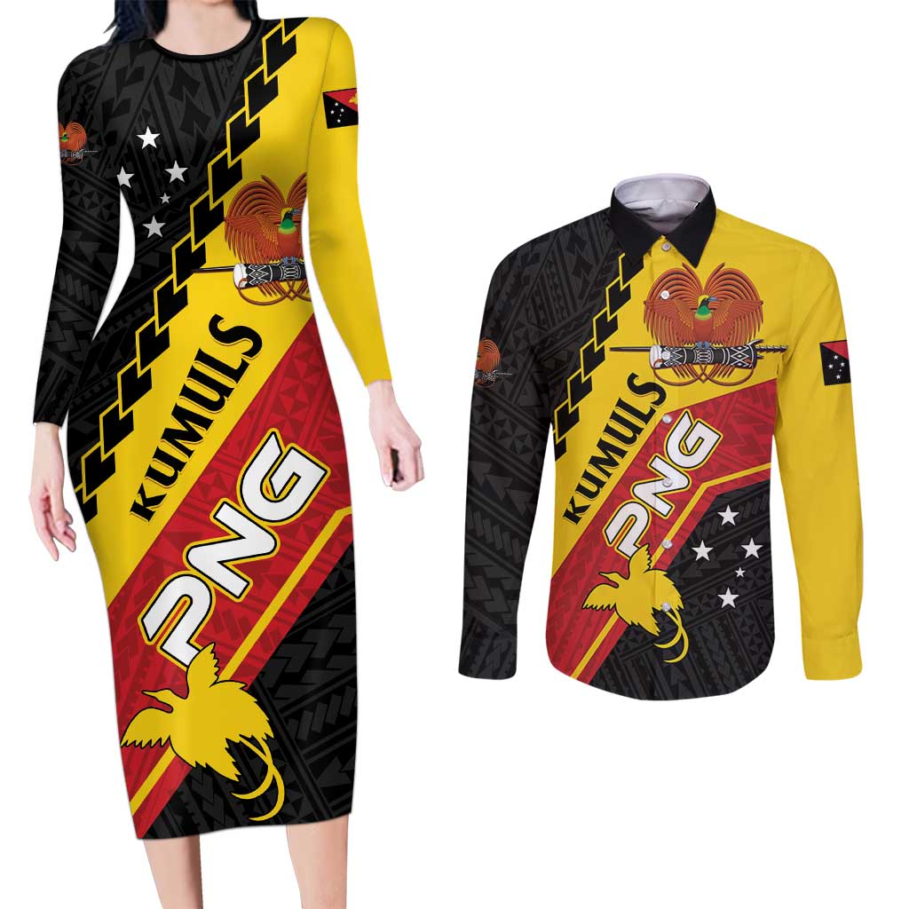 Custom PNG Couples Matching Long Sleeve Bodycon Dress and Long Sleeve Button Shirt The Kumuls Are On A Roll