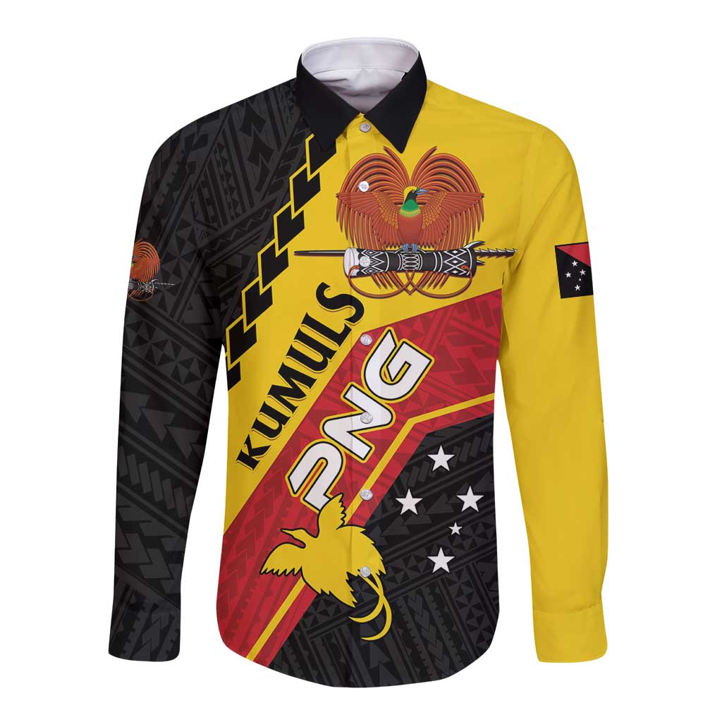 Custom PNG Long Sleeve Button Shirt The Kumuls Are On A Roll LT01 Unisex Black - Polynesian Pride