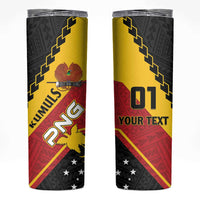 Custom PNG Rugby Skinny Tumbler The Kumuls Are On A Roll LT01 Black - Polynesian Pride