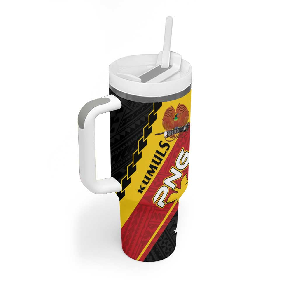 Custom PNG Rugby Tumbler With Handle The Kumuls Are On A Roll LT01 - Polynesian Pride