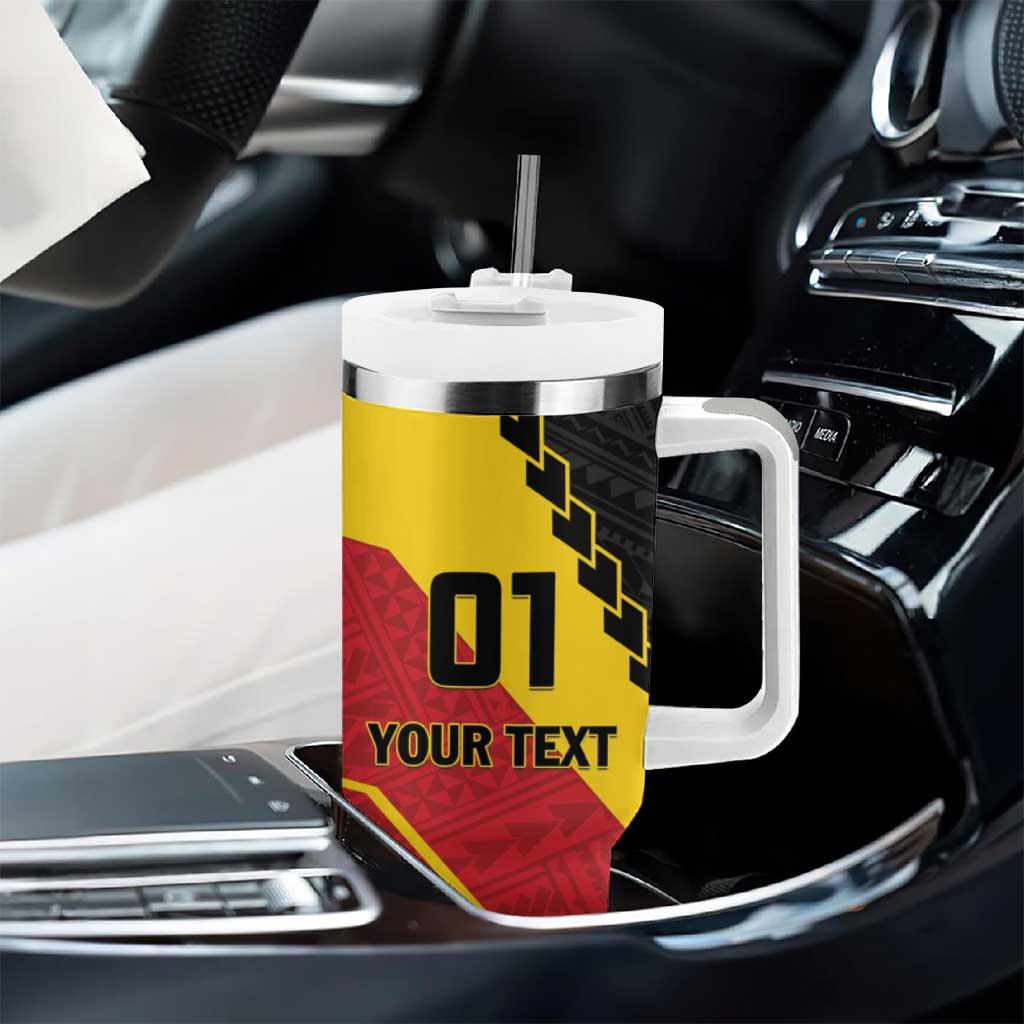 Custom PNG Rugby Tumbler With Handle The Kumuls Are On A Roll LT01 - Polynesian Pride