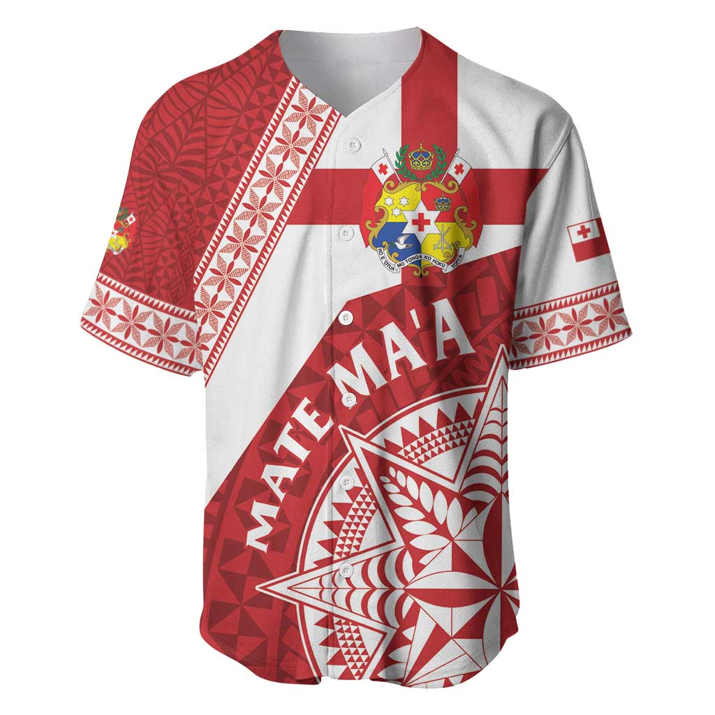 Custom Tonga Rugby Mate Maa Baseball Jersey Ngatu Pattern