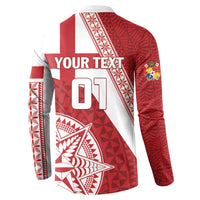 Custom Tonga Rugby Mate Maa Button Sweatshirt Ngatu Pattern