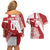 Custom Tonga Rugby Mate Maa Couples Matching Off Shoulder Short Dress and Hawaiian Shirt Ngatu Pattern