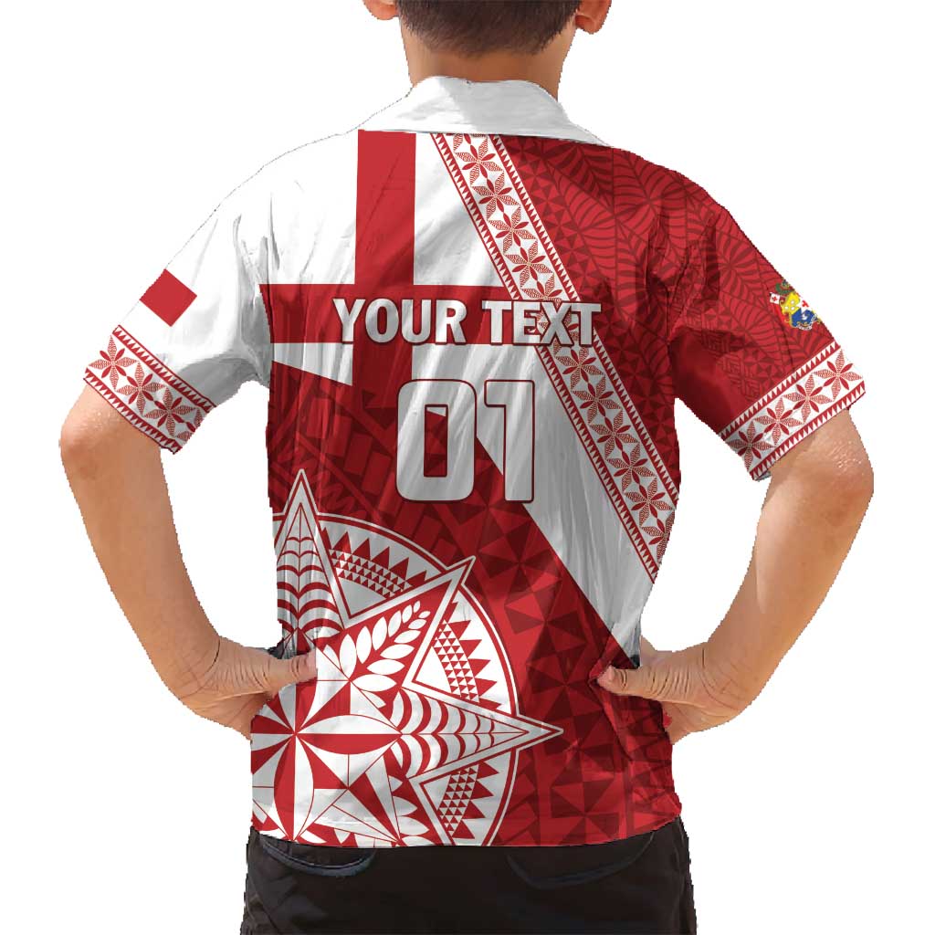 Custom Tonga Rugby Mate Maa Family Matching Puletasi and Hawaiian Shirt Ngatu Pattern LT01 - Polynesian Pride
