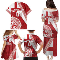 Custom Tonga Rugby Mate Maa Family Matching Puletasi and Hawaiian Shirt Ngatu Pattern LT01 - Polynesian Pride