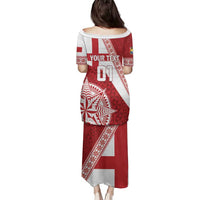 Custom Tonga Rugby Mate Maa Family Matching Puletasi and Hawaiian Shirt Ngatu Pattern LT01 - Polynesian Pride