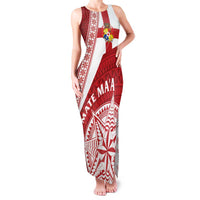 Custom Tonga Rugby Mate Maa Family Matching Tank Maxi Dress and Hawaiian Shirt Ngatu Pattern