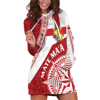 Custom Tonga Rugby Mate Maa Hoodie Dress Ngatu Pattern LT01 Red - Polynesian Pride