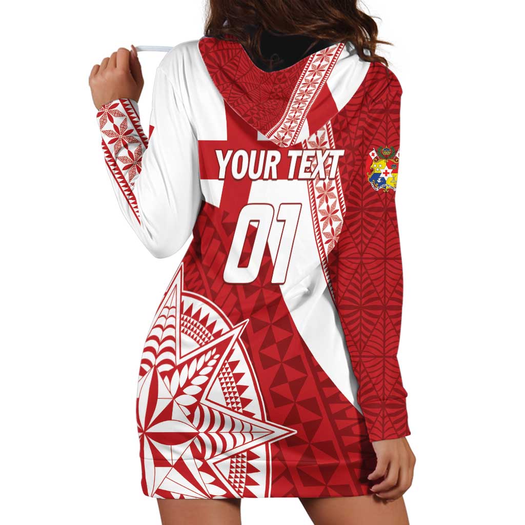 Custom Tonga Rugby Mate Maa Hoodie Dress Ngatu Pattern LT01 - Polynesian Pride