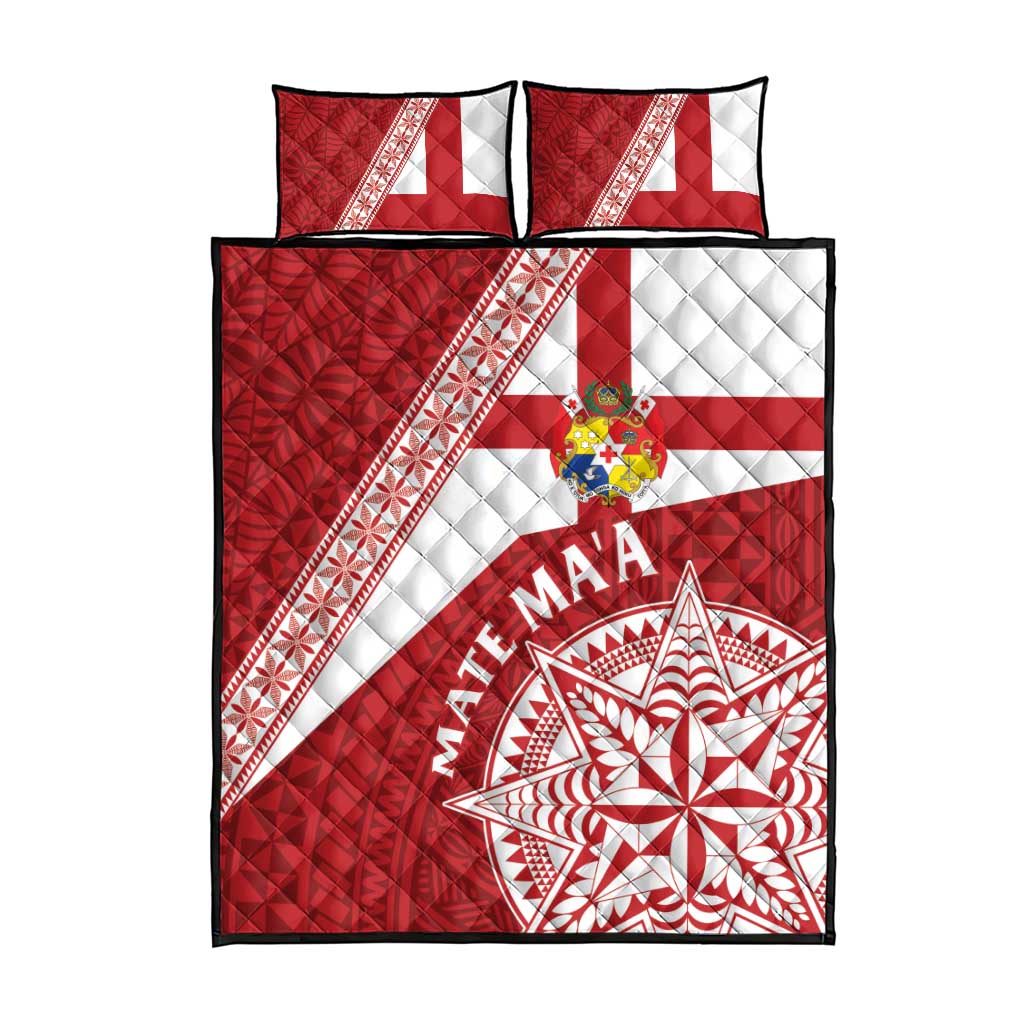 Tonga Rugby Mate Maa Quilt Bed Set Ngatu Pattern LT01 - Polynesian Pride