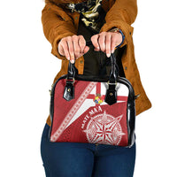 Tonga Rugby Mate Maa Shoulder Handbag Ngatu Pattern LT01 One Size Red - Polynesian Pride