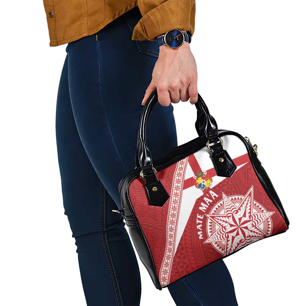 Tonga Rugby Mate Maa Shoulder Handbag Ngatu Pattern LT01 - Polynesian Pride