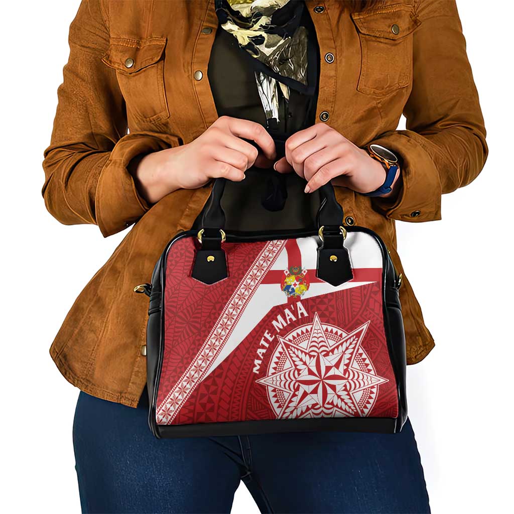 Tonga Rugby Mate Maa Shoulder Handbag Ngatu Pattern LT01 - Polynesian Pride