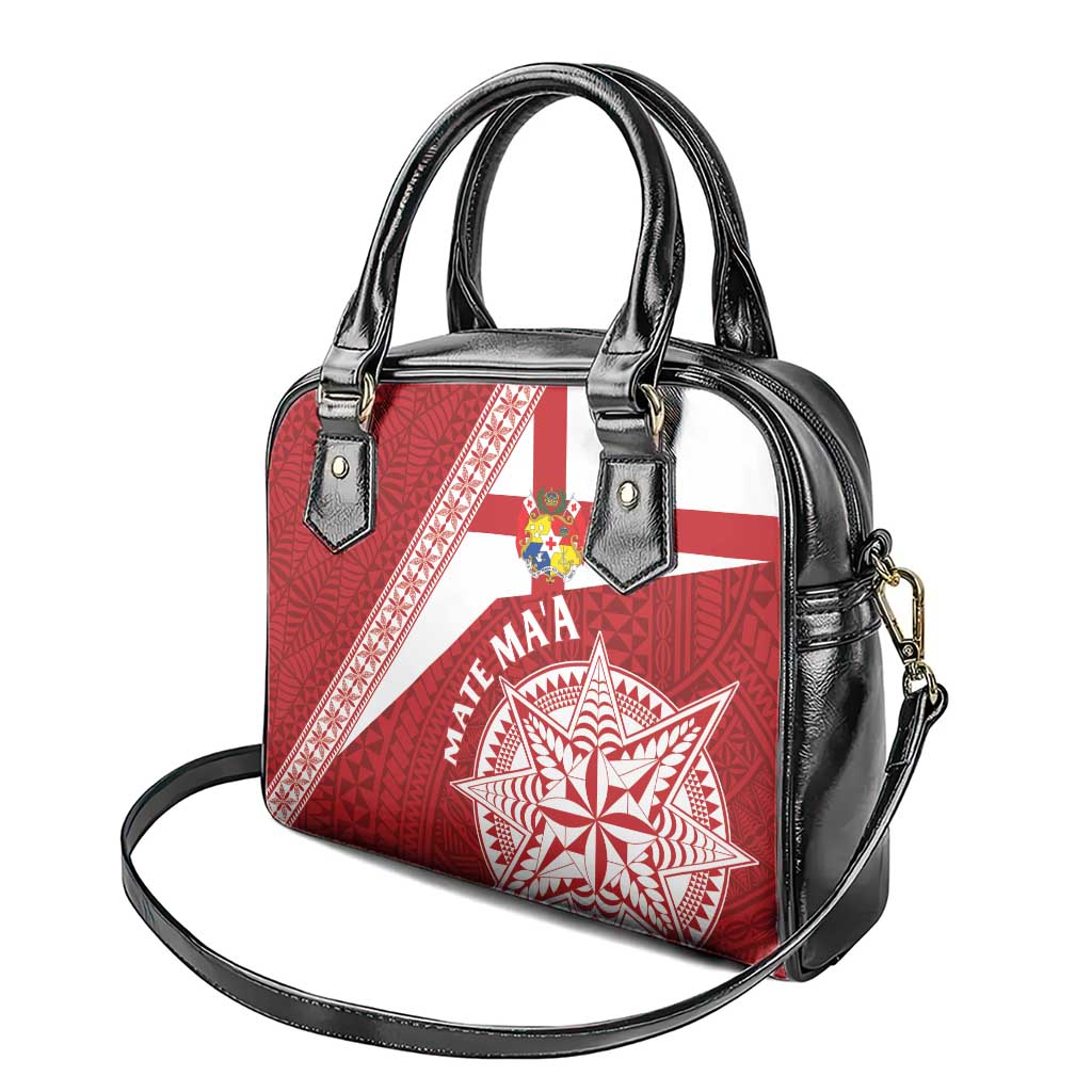 Tonga Rugby Mate Maa Shoulder Handbag Ngatu Pattern LT01 - Polynesian Pride