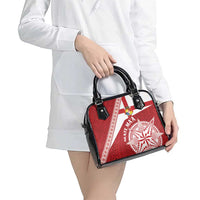 Tonga Rugby Mate Maa Shoulder Handbag Ngatu Pattern LT01 - Polynesian Pride