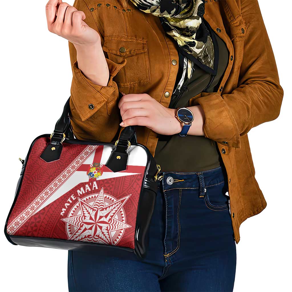 Tonga Rugby Mate Maa Shoulder Handbag Ngatu Pattern LT01 - Polynesian Pride
