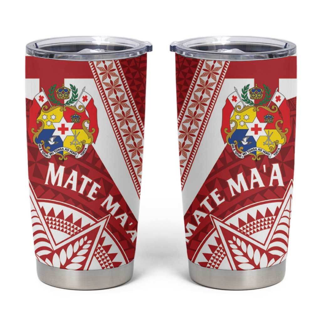 Tonga Rugby Mate Maa Tumbler Cup Ngatu Pattern