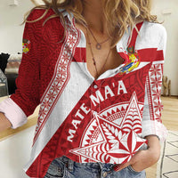 Custom Tonga Rugby Mate Maa Women Casual Shirt Ngatu Pattern