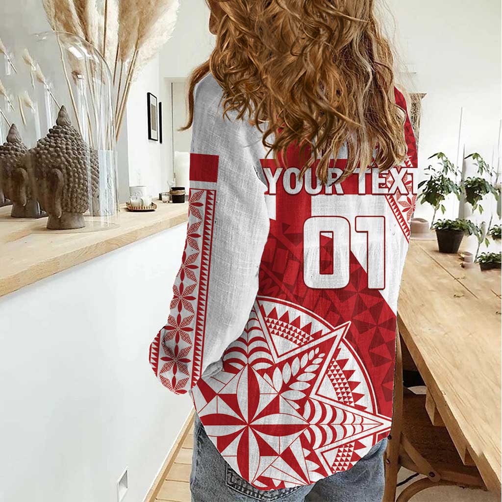 Custom Tonga Rugby Mate Maa Women Casual Shirt Ngatu Pattern