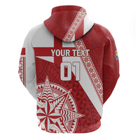 Custom Tonga Rugby Mate Maa Zip Hoodie Ngatu Pattern LT01 - Polynesian Pride