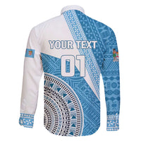 Custom Fiji Rugby Bati Family Matching Off Shoulder Maxi Dress and Hawaiian Shirt Tapa Pattern