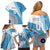 Custom Fiji Rugby Bati Family Matching Off Shoulder Short Dress and Hawaiian Shirt Tapa Pattern