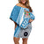 Custom Fiji Rugby Bati Family Matching Off Shoulder Short Dress and Hawaiian Shirt Tapa Pattern