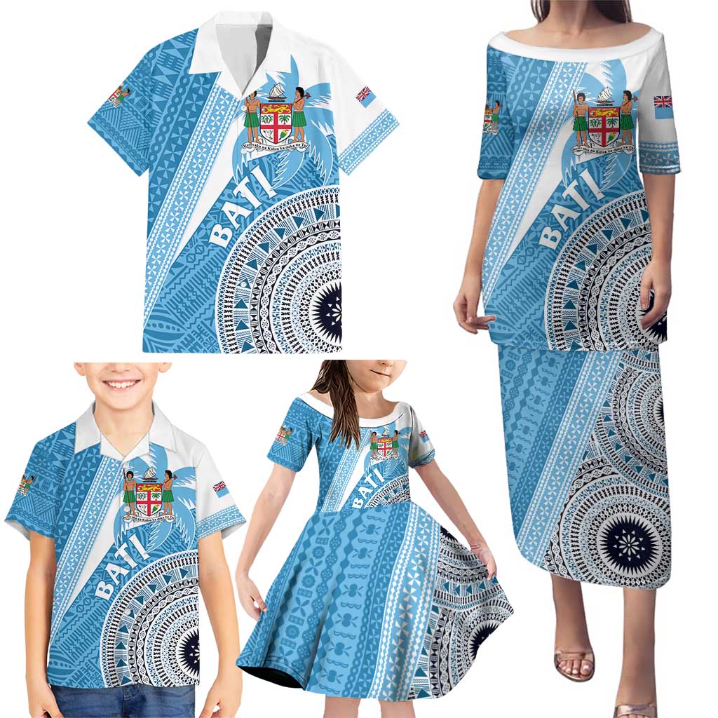 Custom Fiji Rugby Bati Family Matching Puletasi and Hawaiian Shirt Tapa Pattern LT01 - Polynesian Pride