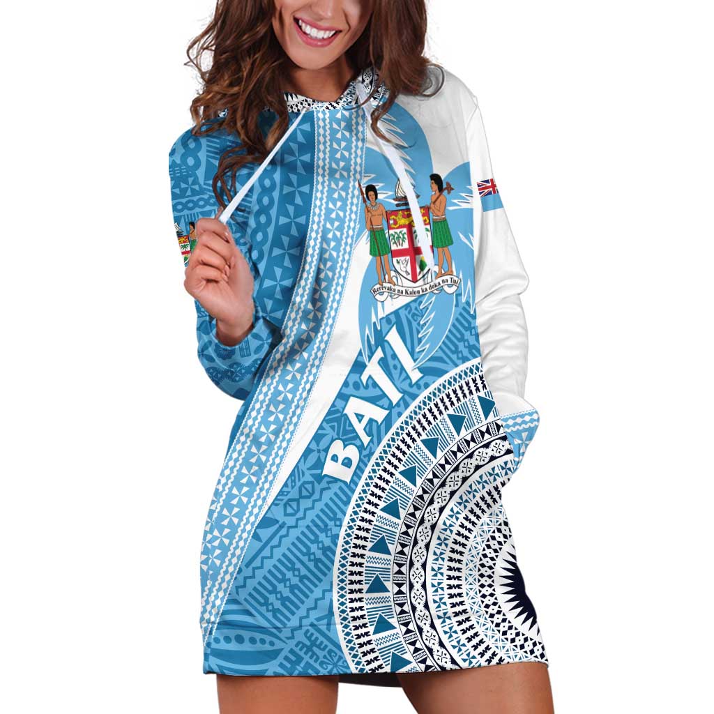 Custom Fiji Rugby Bati Hoodie Dress Tapa Pattern