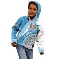 Custom Fiji Rugby Bati Kid Hoodie Tapa Pattern
