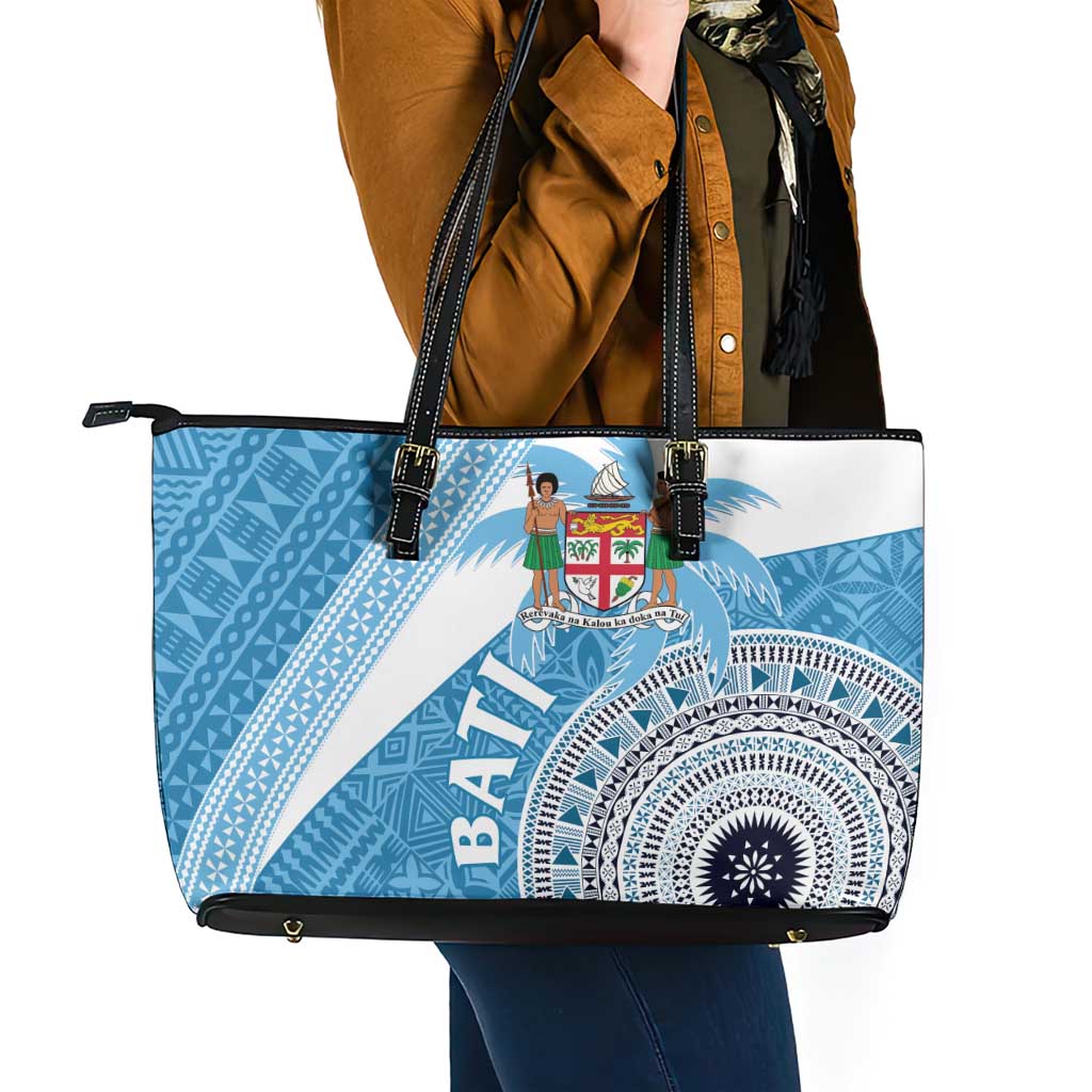 Fiji Rugby Bati Leather Tote Bag Tapa Pattern LT01 - Polynesian Pride