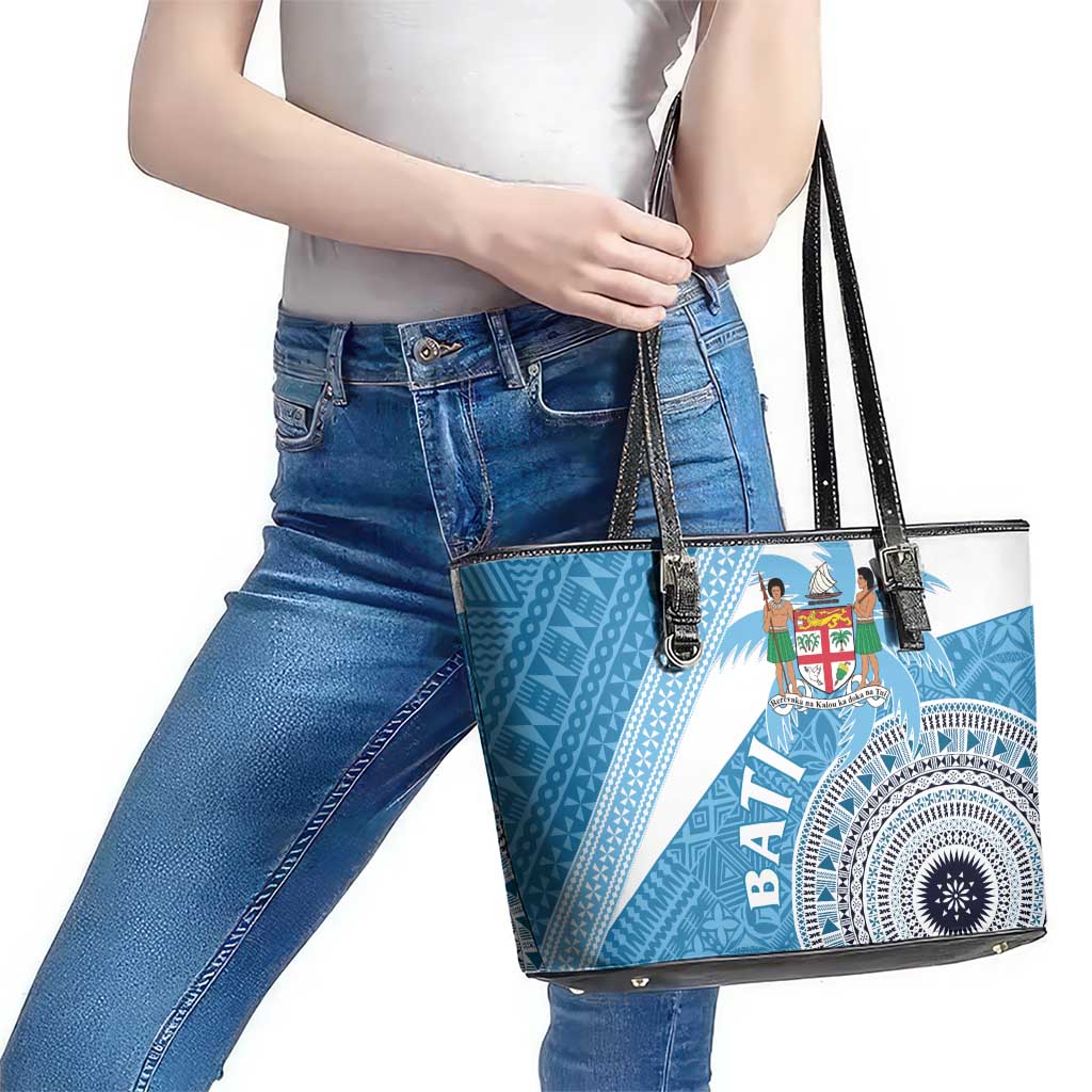 Fiji Rugby Bati Leather Tote Bag Tapa Pattern LT01 - Polynesian Pride